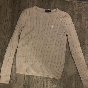 Polo by Ralph Lauren Light Gray Cable Knit Sweater